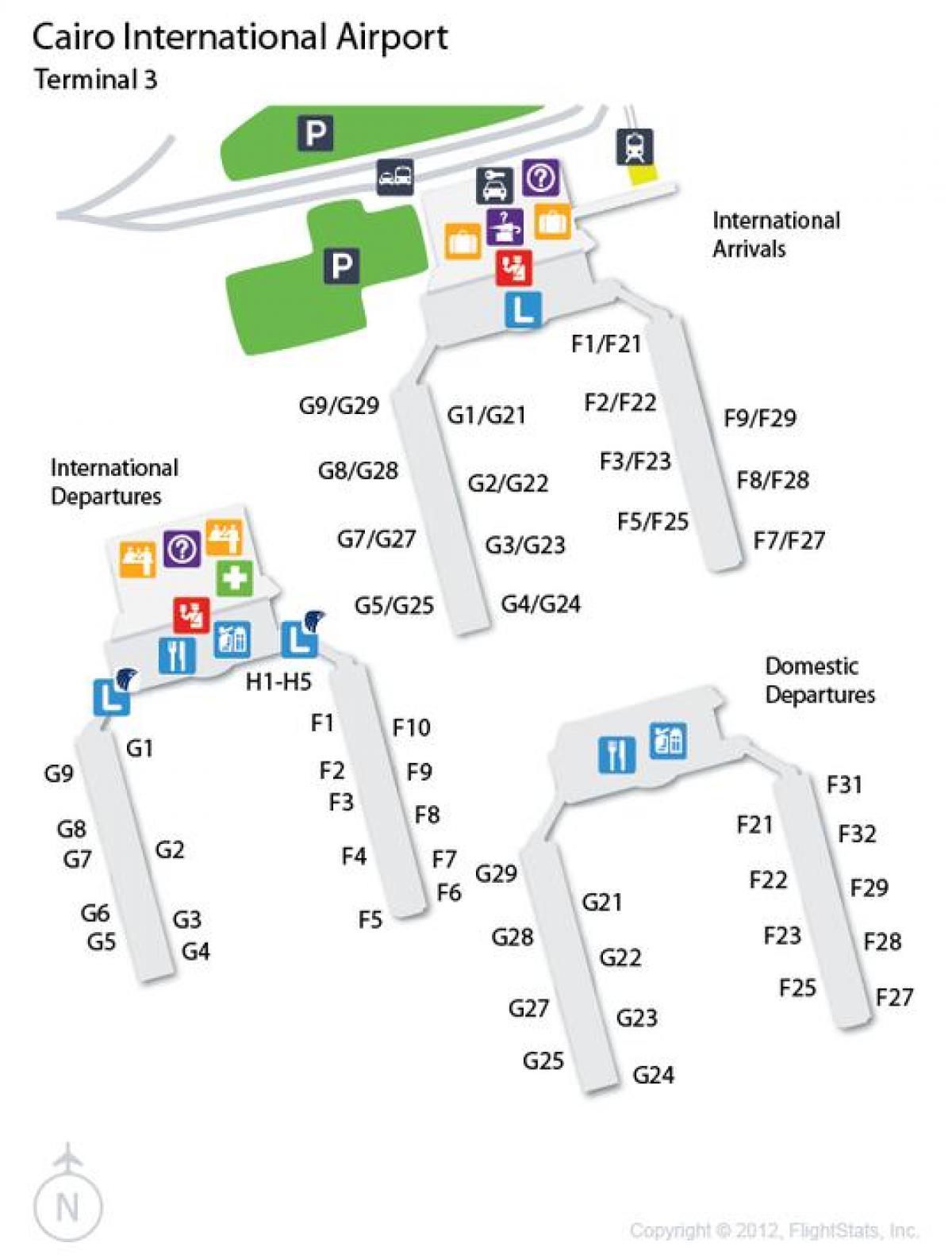 Karte von Kairo Flughafen terminal