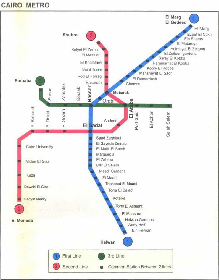 Kairo U-Bahn-Karte