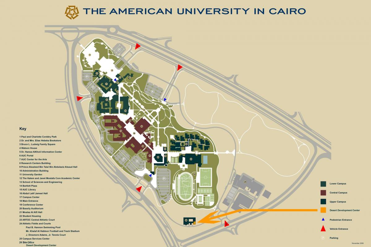 Karte von auc new cairo campus