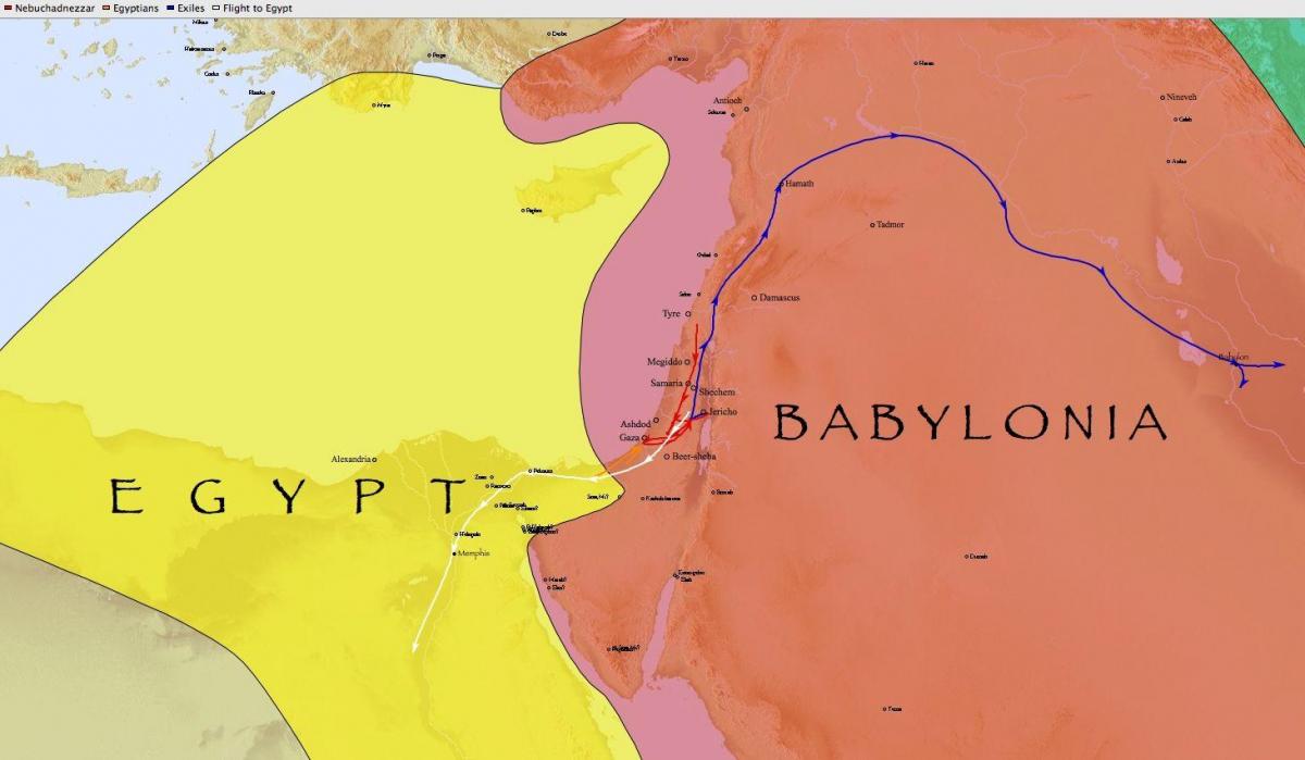 Karte von babylon in ägypten