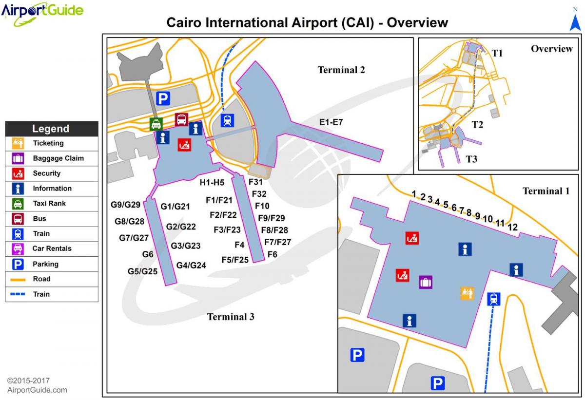 der internationaler Flughafen Kairo Karte