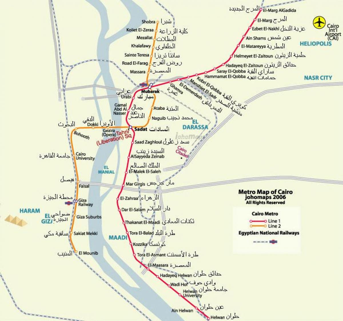 Kairo U-Bahn-Karte 2016