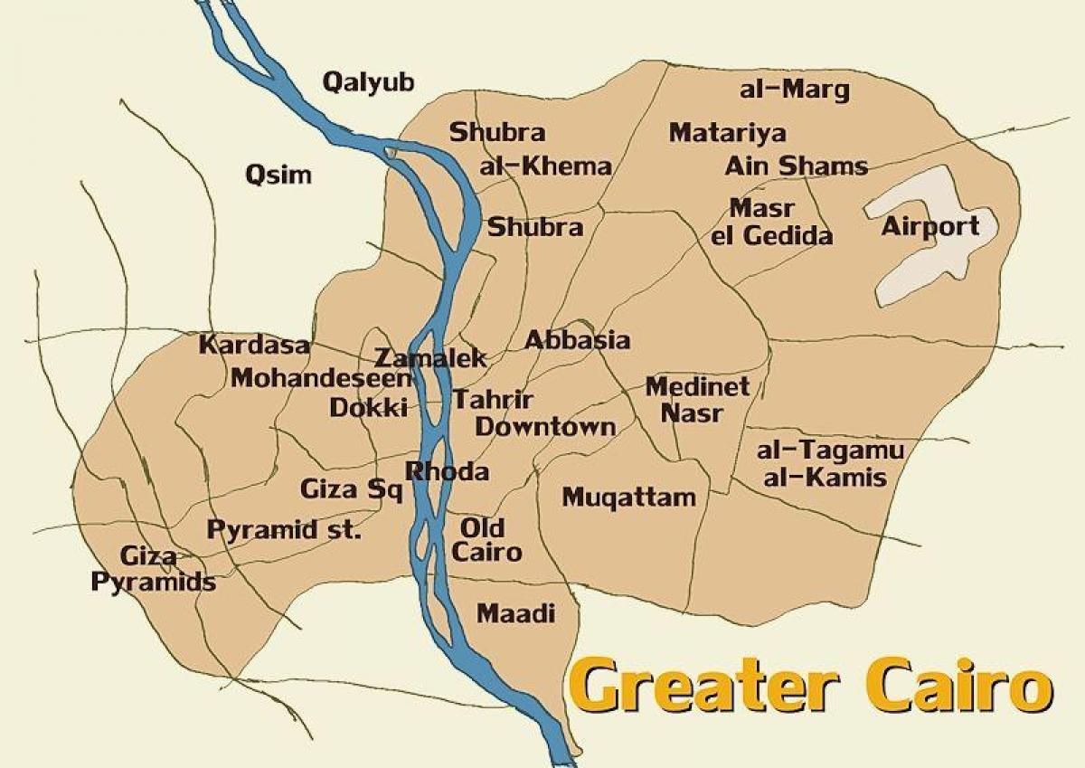 Karte von Kairo und Umgebung